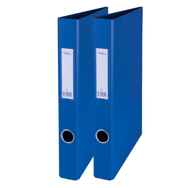 Pack of 2 Treeline A4 2-Ring Ringbinders Ring Binder Files - Blue
