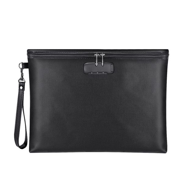 Fireproof Document Bag with Lock and Zipper Closure for Secure Storage