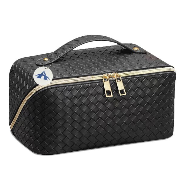 Portable Waterproof Travel Cosmetic Bag with Opens Flat &amp; Handle