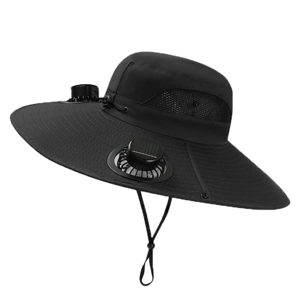 Solar Fan Sun Hat-Outdoor Wide Brim UV Protection Fishing Hat Men &amp; Women