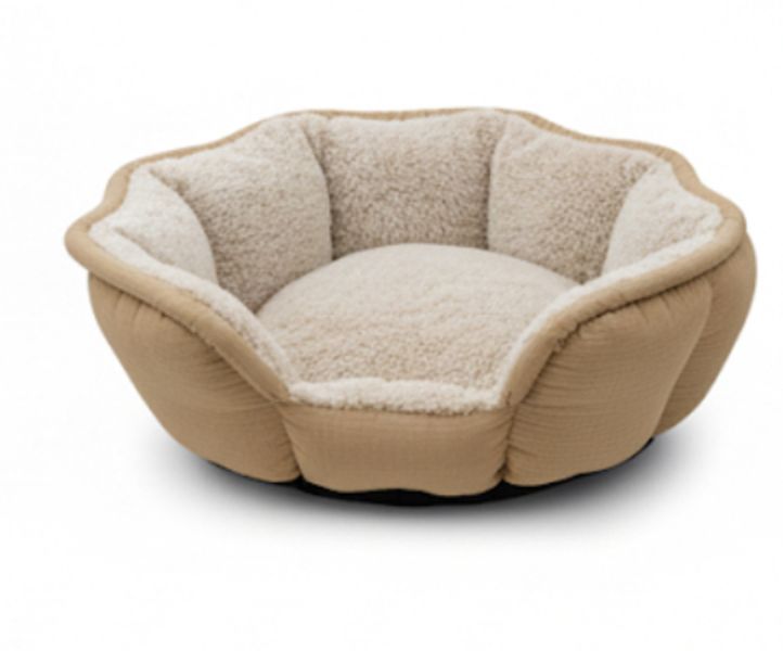 Neutral Winter Solid Faux Fur Eco-Friendly Pet Bed