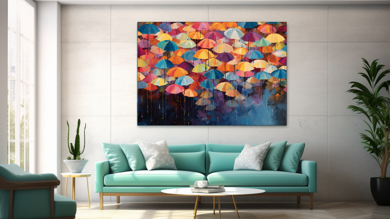 Canvas Wall Art - Umbrella Symphony Abstract - JT0022