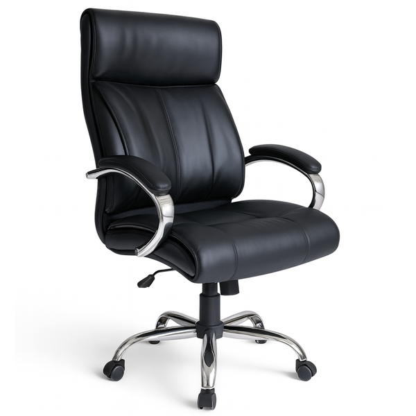 Executive Chair - Bonded Leather, Chrome, Adjustable