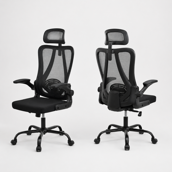 Jordan Ergonomic Mesh Chair with Headrest &amp; Lumbar Support (Set of 2)