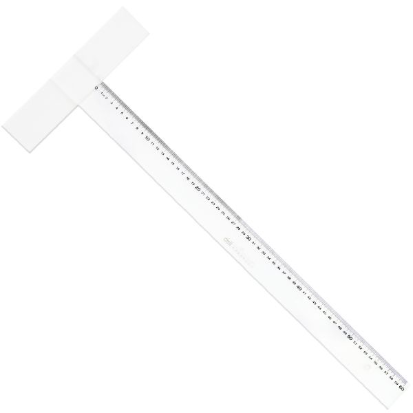 Deli T - Square Ruler 60cm Transparent