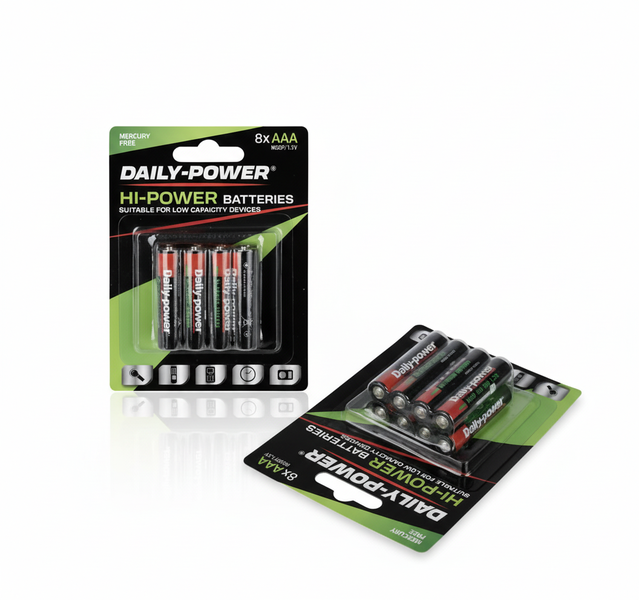 Daily Power AAA Alkaline Batteries - 8 Piece Pack - 2 Pack