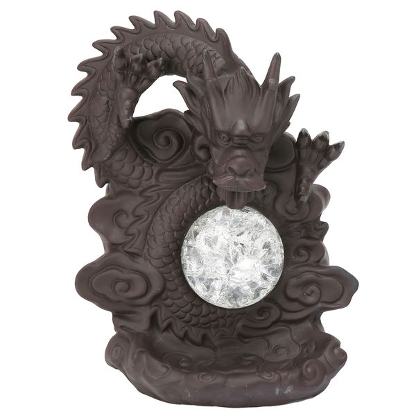 Red Porcelain Dragon Incense Burner with LED
