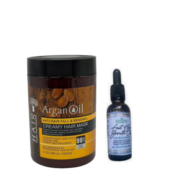 Argon Oil Anti-Fall &amp; Renewal Creamy Hair Mask &amp; Mmafha Hair Oil
