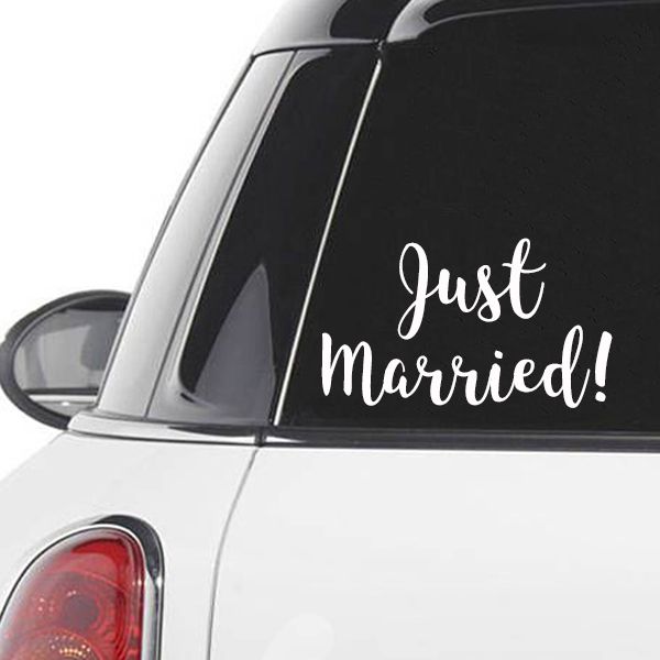 Just Married Car decal - set of 4