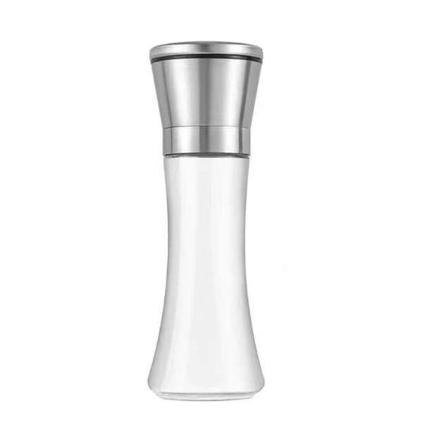 Salt &amp; Pepper Grinder Set - Glass &amp; Stainless Steel Adjustable Coarseness