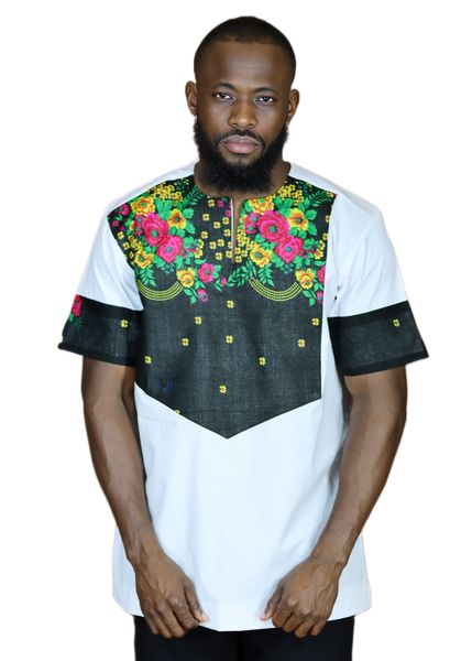 Africa Fashion House Arome White Tsonga Patch Shirt