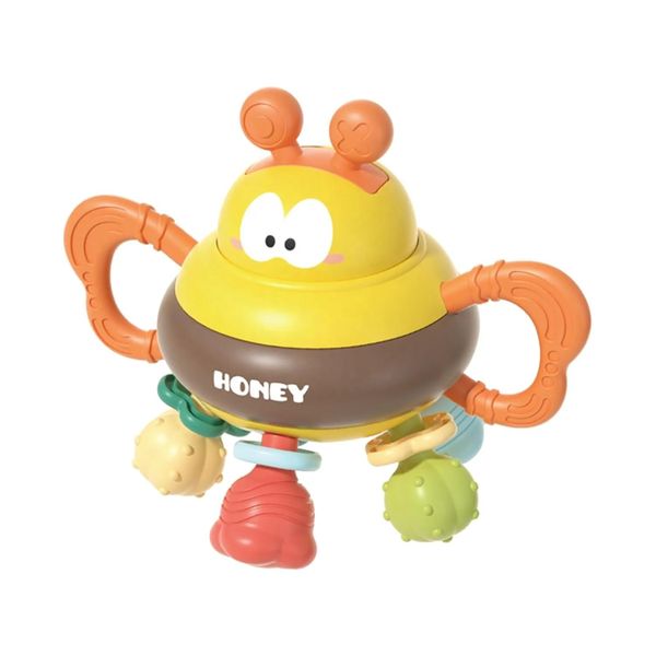 3 in 1 BEE Rattle, Teether with Built in Beads an a 360 Rotating Head