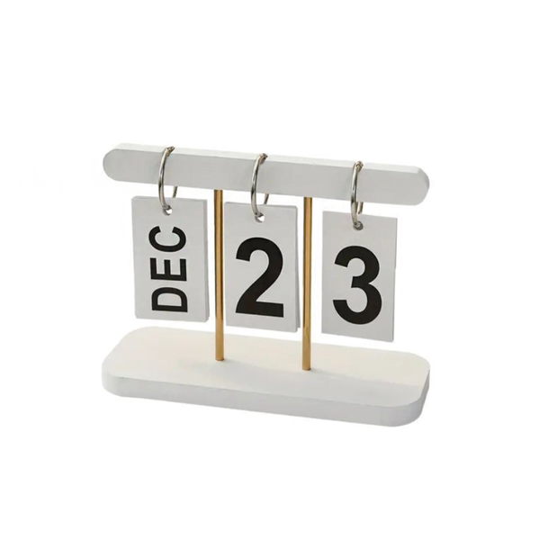Nordic Style Page Turning Calendar, Desktop Calendar Decoration - White