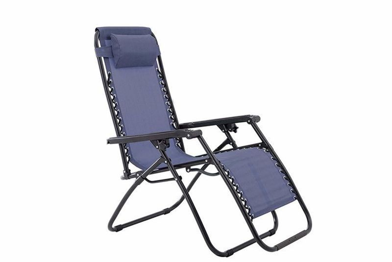 Zero Outdoor Blue Gravity Reclining Chair Portable, Comfortable Adjustable