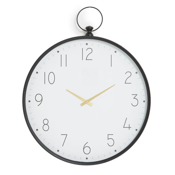 George &amp; Mason - Metal Black Hanging Wall Clock