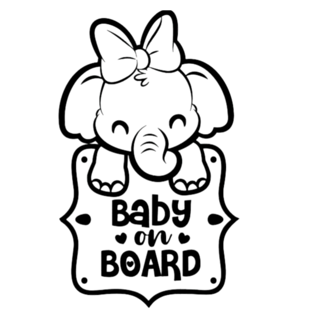 Baby on Board Sign Decal Sticker Elephant Girl Shop Today. Get it
