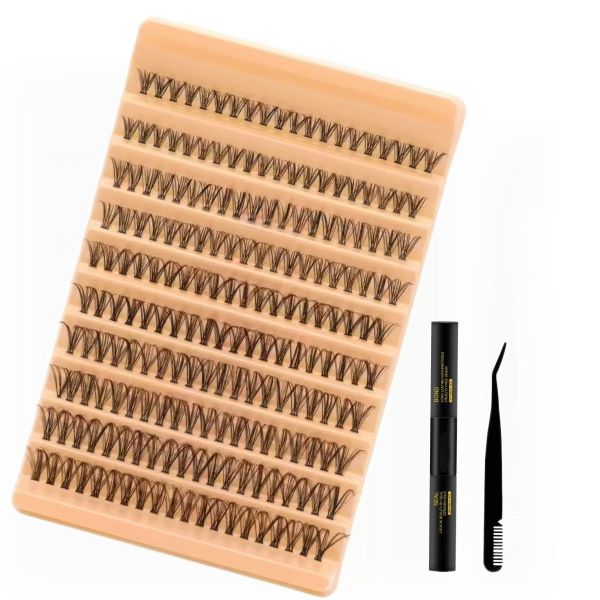 200 Pieces Thick False Eyelash Extensions 8-16mm Eyelash Set Salon Effect