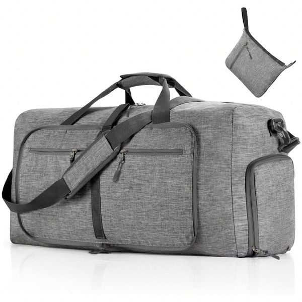 Foldable Travel Bag, 115L Foldable Travel Duffel Bag with Shoes Compartment