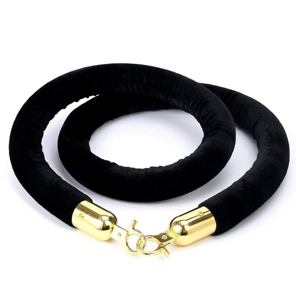 Black Velvet Stanchion Rope - Gold Clip
