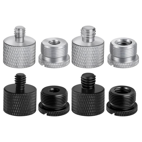 8 Pack Mic Stand Adapter, 5/8 Female to 3/8 Male, 3/8 Female to 5/8 Male, f