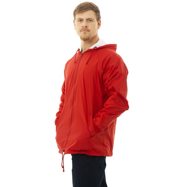 Loose Hood Rain Jacket Red