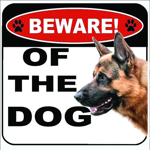 Beware Of The Dog Sign 29x29cm - 2 Pack