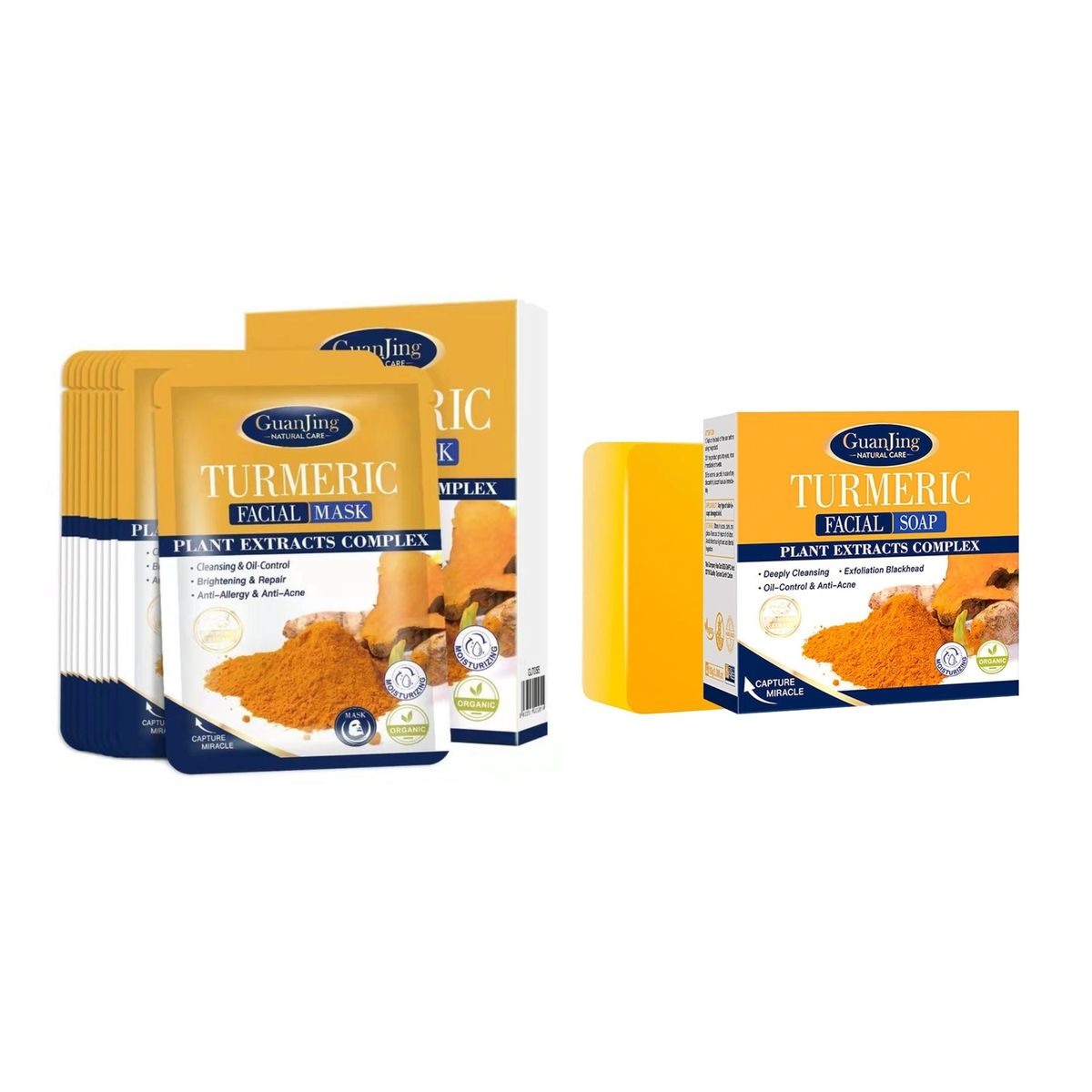 Guanjing Turmeric Face Soap and Tumeric Mask Combo Shop Today. Get it
