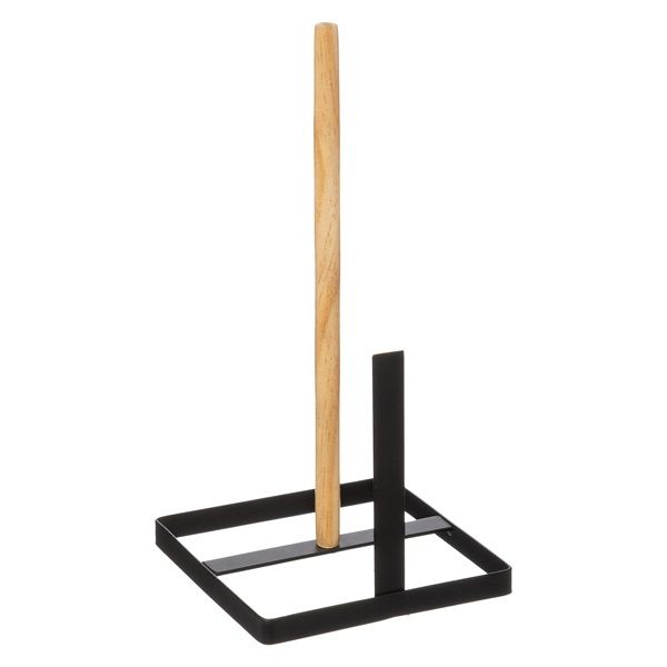 5five Bamboo Kitchen Serviette Roll Holder with Black Steel Foot 35x15cm