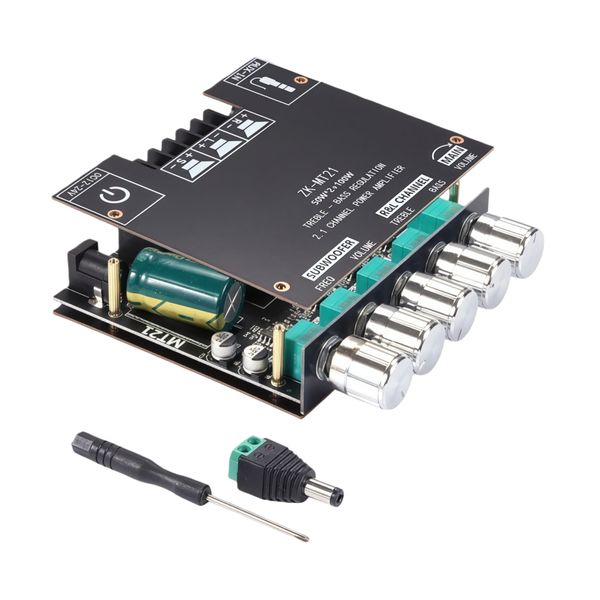 2.1 Channel Bluetooth 5.0 Audio Amplifier Board, 50W×2 + 100W Sub, AUX