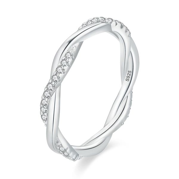 Colton James 0.33ct Moissanite &amp; 925 Sterling Silver Fashion Ring - Woven