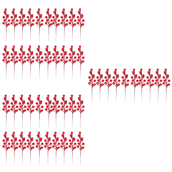50 Pieces Artificial Red Berry Christmas Decoration