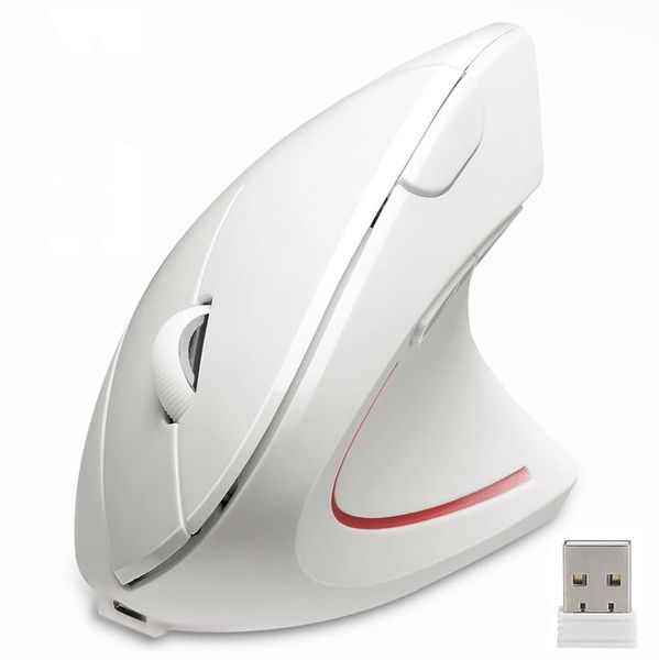2.4GHz Rechargeable Ergonomic Wireless Optical Mouse-White