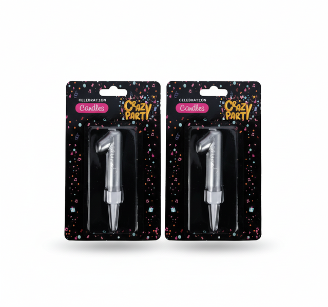 Crazy Party Large Foil Number 1 Birthday Candle - 7 cm - 2 Pack