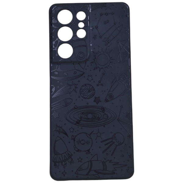 High Quality Space Print Phone Case for Samsung Galaxy S21 Ultra - Black