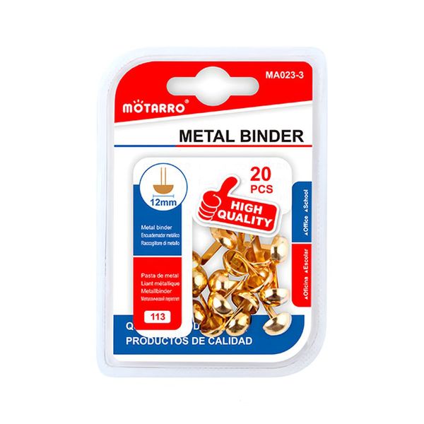 2 Pack High Quality 12 Pieces 12mm Golden Paper Binders