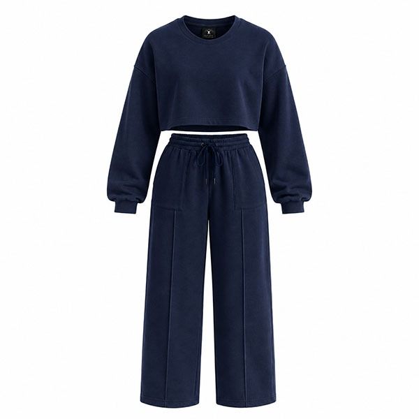 Secret Shield Navy Blue Modern Muse Crop Tracksuit