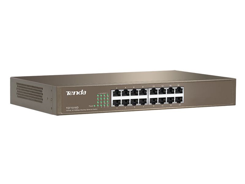 Tenda 16 Port Fast Ethernet Rack Mount Switch | TEF1016D