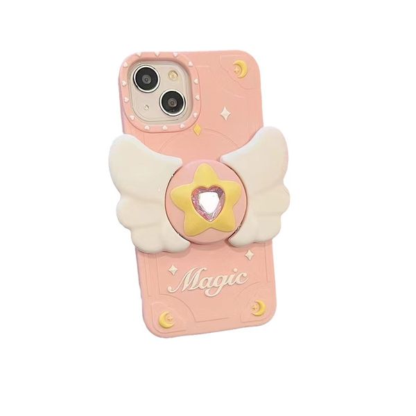 Cute Stand Model Beautiful Pink Diamond 3D Soft Silicone iPhone Phone Cover