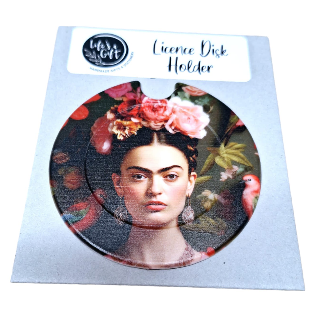 Licence disk holder frida kahlo pink bird shop today get it