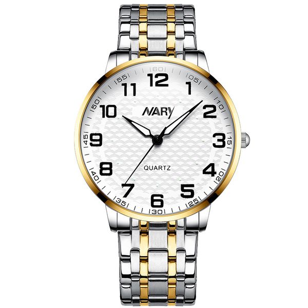 NARY Retro Elderly Watch Men's and Women's Waterproof Leisure Quartz Watch