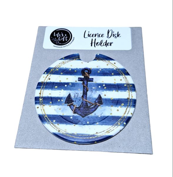 Blue &amp; White - Let me Be the Rope on your Anchor Licence Disk Holder
