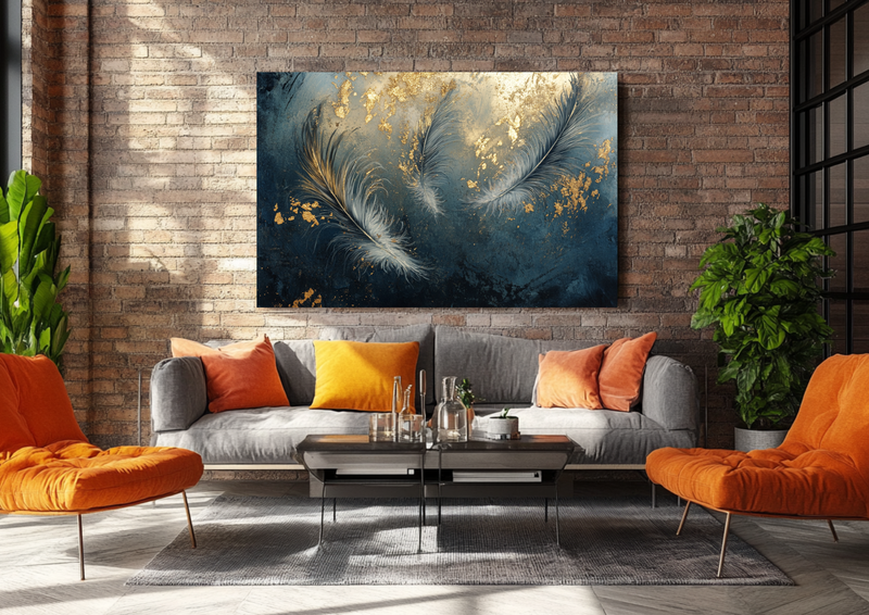Canvas Wall Art - Feathered Mirage Abstract - HC0126