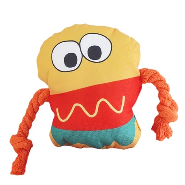 Knot Rope Burger Squeaky Pet Toy