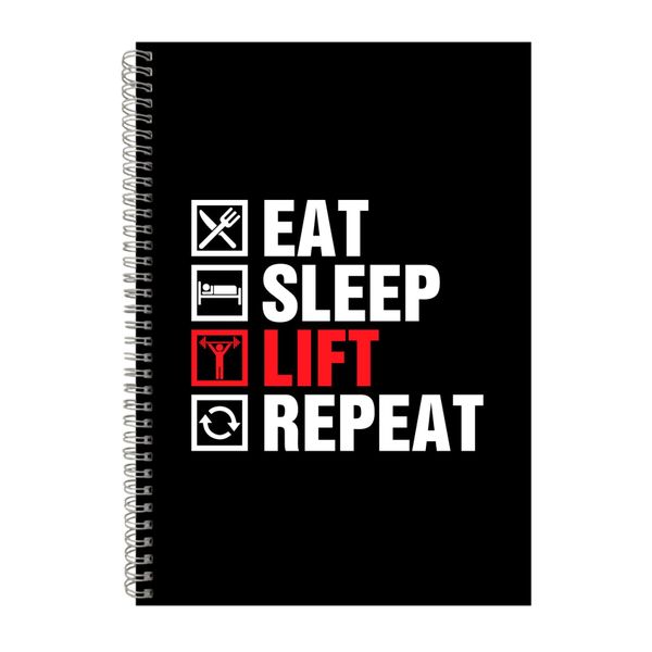 Eat Sleep Lift Repeat Notebook Fitness Gift Idea A4 Notepad 128