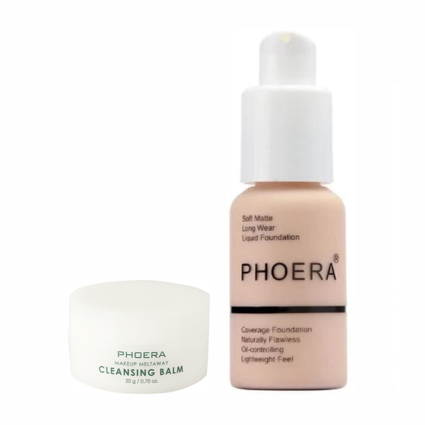Phoera Makeup Remover Cleansing Balm and Soft Matte Liquid Foundation