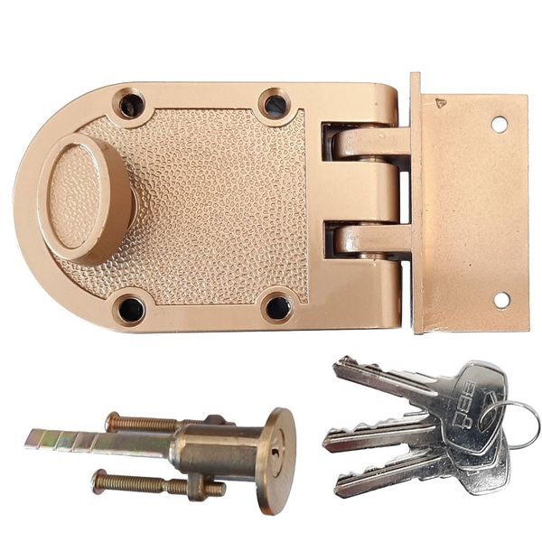 BBL Jimmy Proof Night Latch Single Cylinder Brass