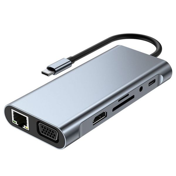 USB C HUB to HDMI-Compatible VGA USB 3.0 USB 2.0 Adapter 11 in 1