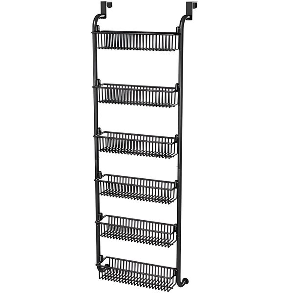 6Tier Over the Door Pantry Organizer Hanging Storage Spice Rack with Basket