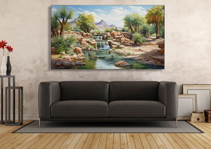 Canvas Wall Art - Flowing Oasis Abstract - IM1169