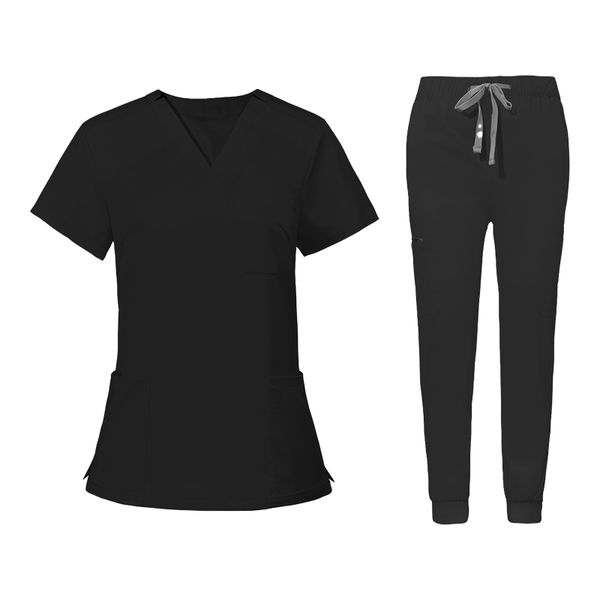 V-neck short-sleeved hospital nurse uniform set